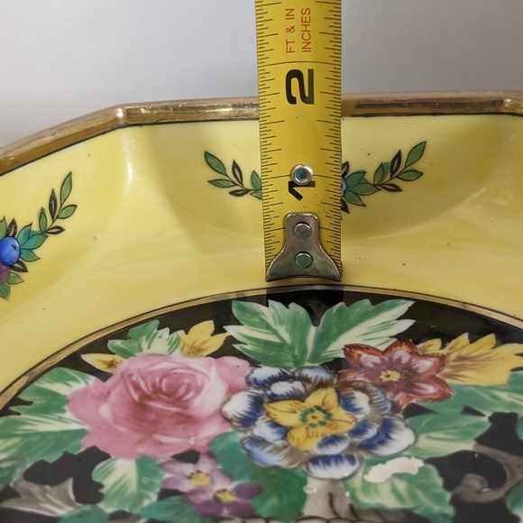 Noritake Art Deco Bowl, Antique Noritake Footed Octagon Bowl - Picture 4 of 6